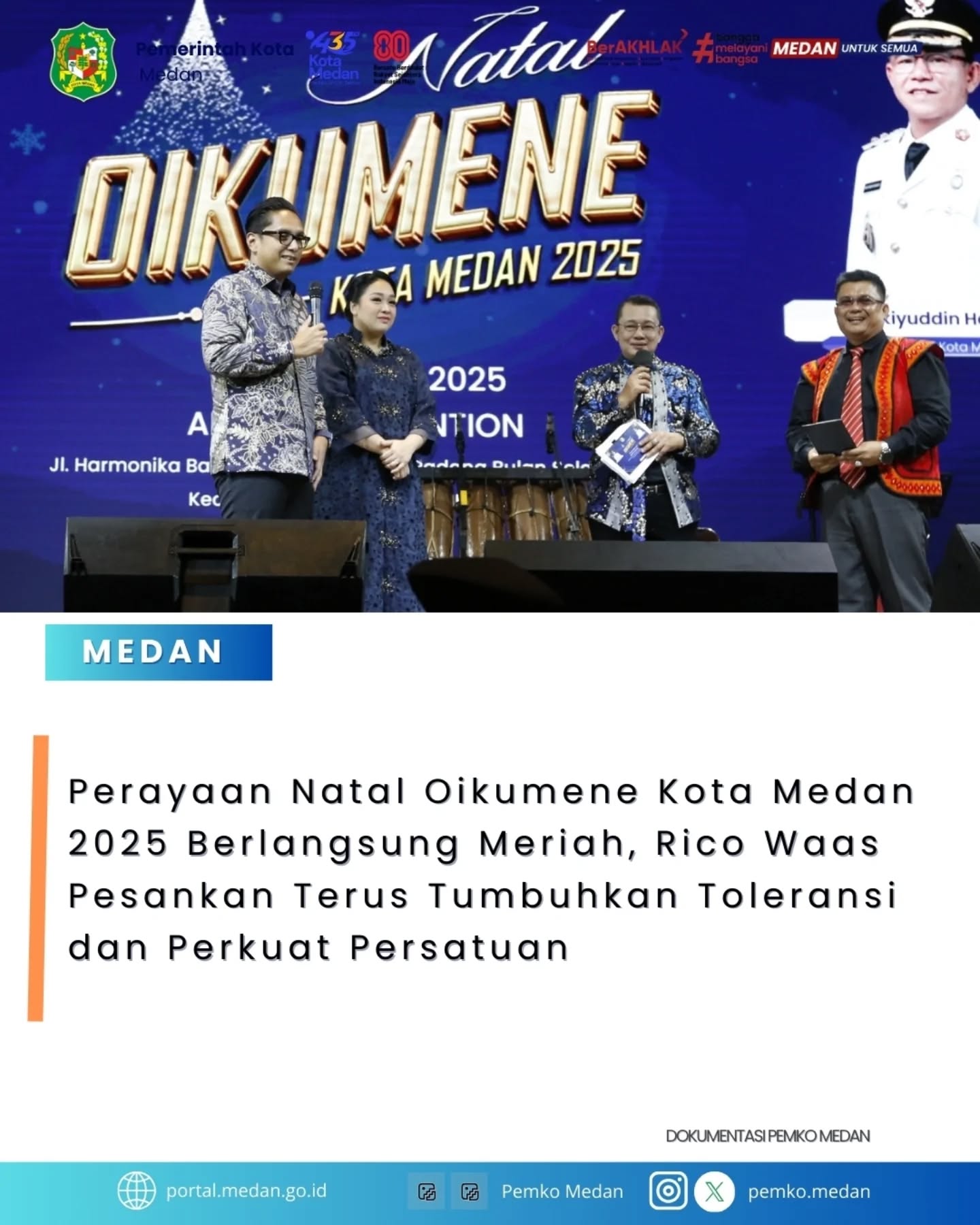 Perayaan Natal Oikumene Kota Medan Tahun 2025